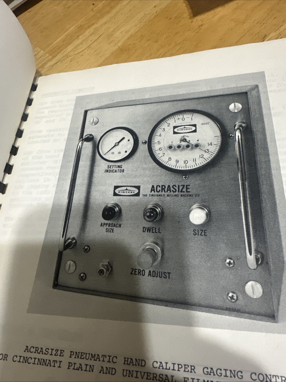 Cincinnati Abrasive Hand Caliper Gage Attachment Manual
