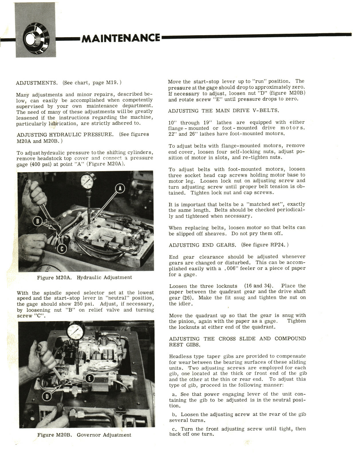 Cincinnati LR Hydrashift Lathe 10″ to 26″ Op, Service & Parts List Manual #1559