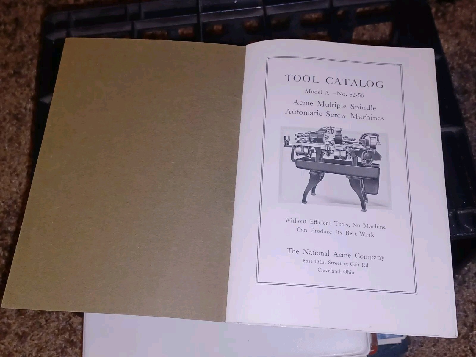 National Acme Company Model A MULTIPLE SPINDLE AUTOMATIC SCREW MACHINE CATALOG