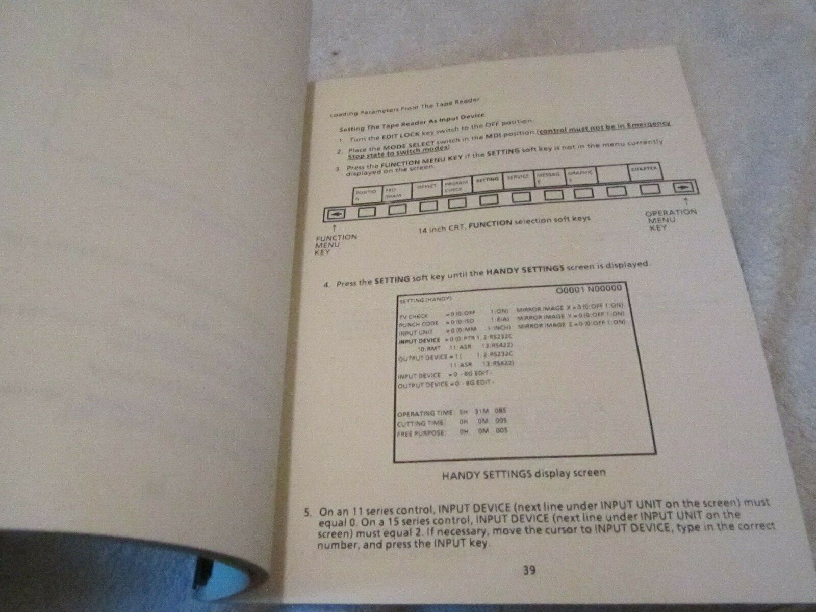 TOYODA Machining Center Data Display Screen 11 Series Start-Up Procedures Manual