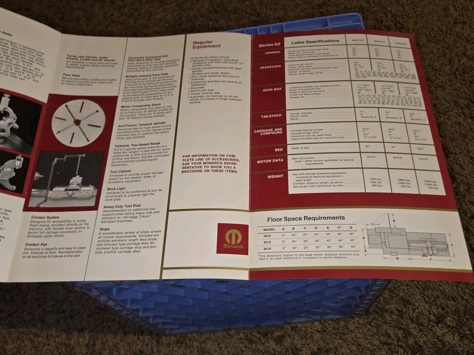 MONARCH MACHINE TOOL MACHINIST COMPLETE LINE METAL WORKING LATHES Catalog BOOK