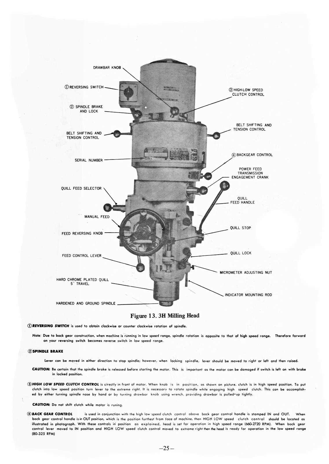 Comet 3H, 3VH Vertical Milling Machine Operation & Parts List Manual #1406