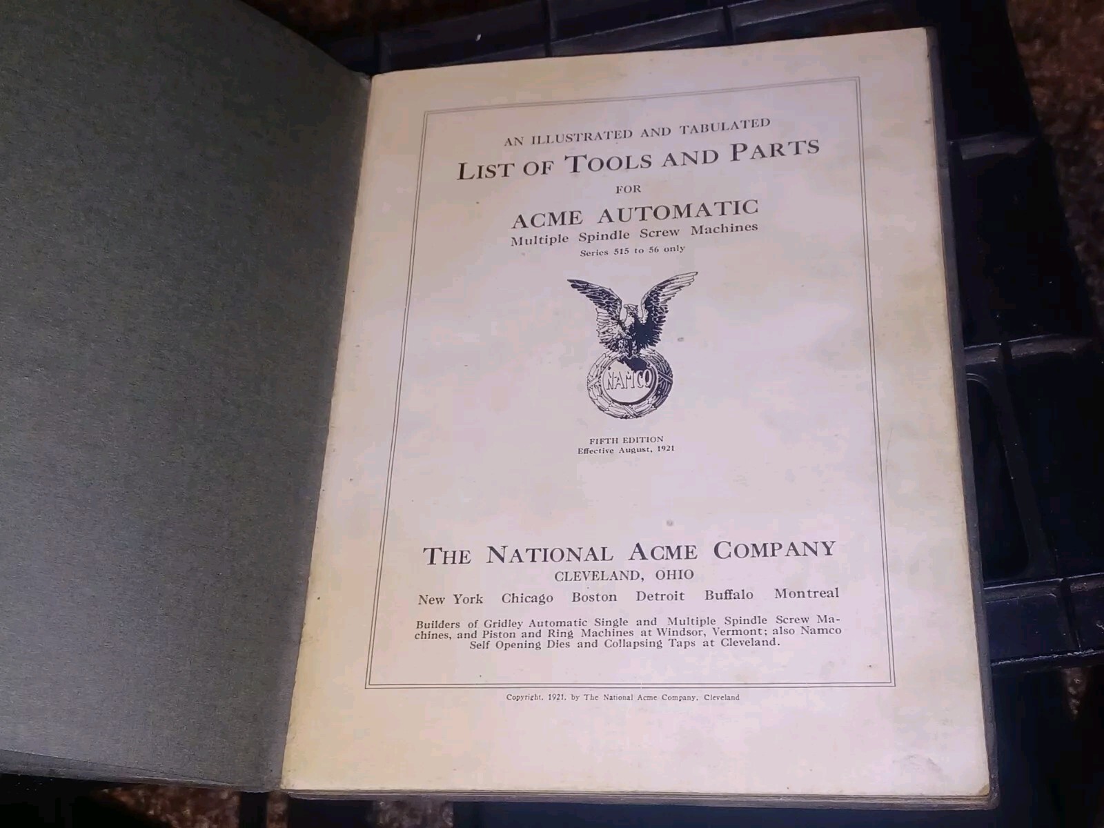 1921 Acme Automatic Multiple Spindle Screw Machine Tools & Parts Catalog Book !