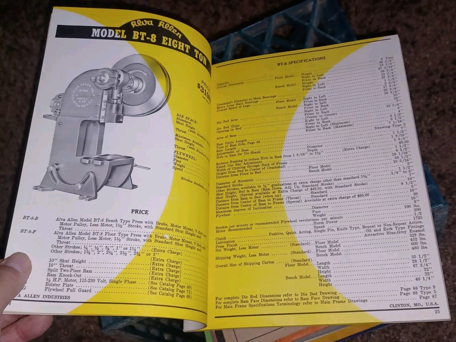 Alva Allen Industries Catalog W Letter 1961 Power Punch Presses Machine Tools