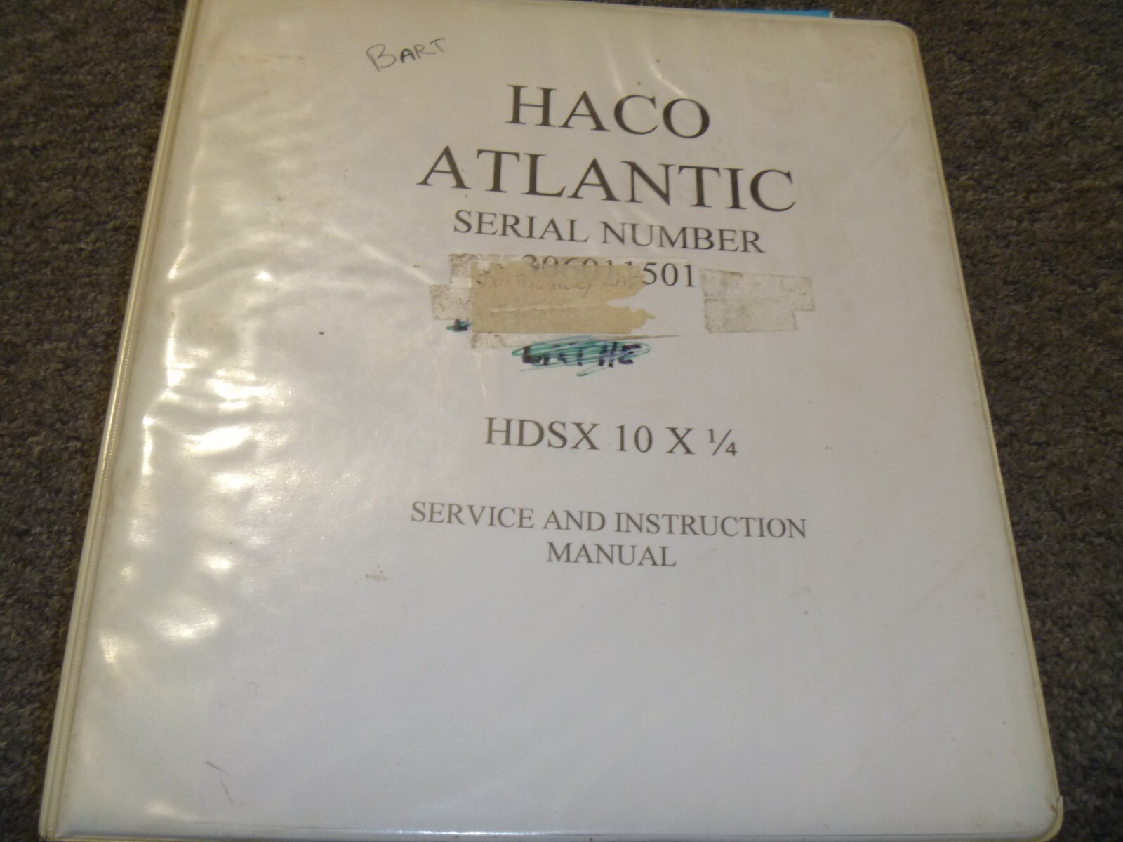 Haco Atlantic HDSX 10 X 1/4 Shear Service Repair & Owner Operator Manual xz