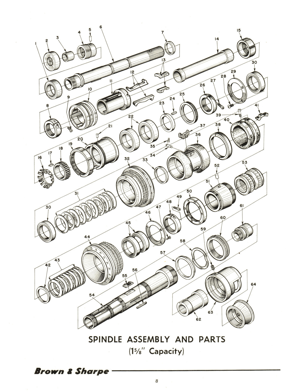 Brown & Sharpe #2 & #3 Ultramatic Screw Machine Repair Parts Manual #1510