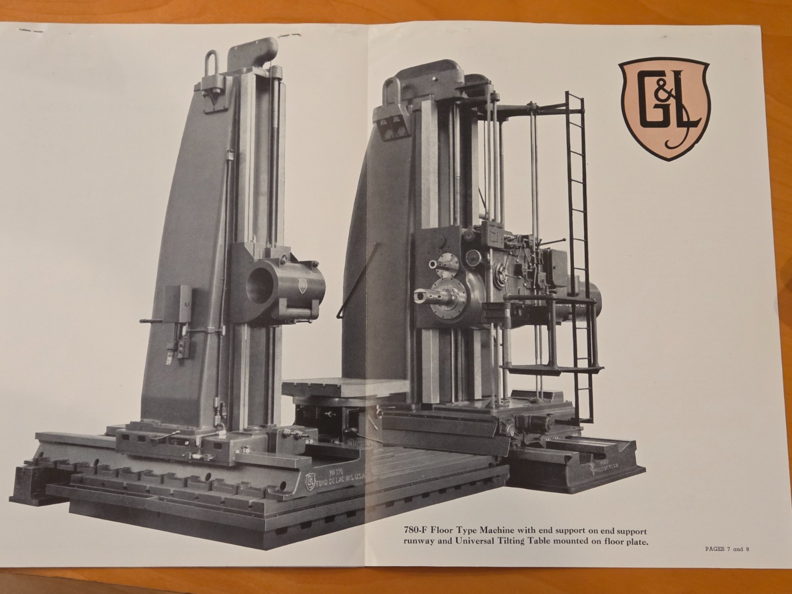 Vintage Giddings & Lewis Sales Catalog 70 Series Floor & Planer Type Mills