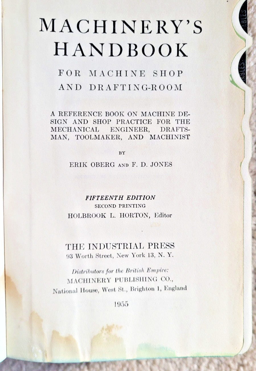 Machinery’s Handbook 15th Edition 1955 VINTAGE, EXCELLENT CONDITION