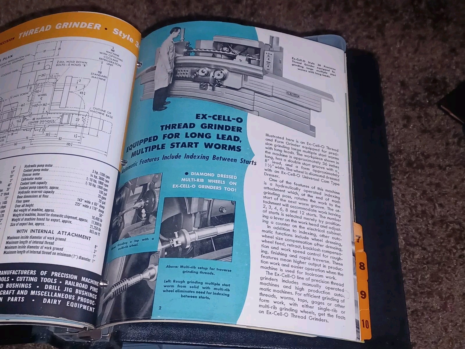 Ex-Cell-O Corporation MACHINE TOOLS Sales Binder Catalog Lot XLO Boring Grinders