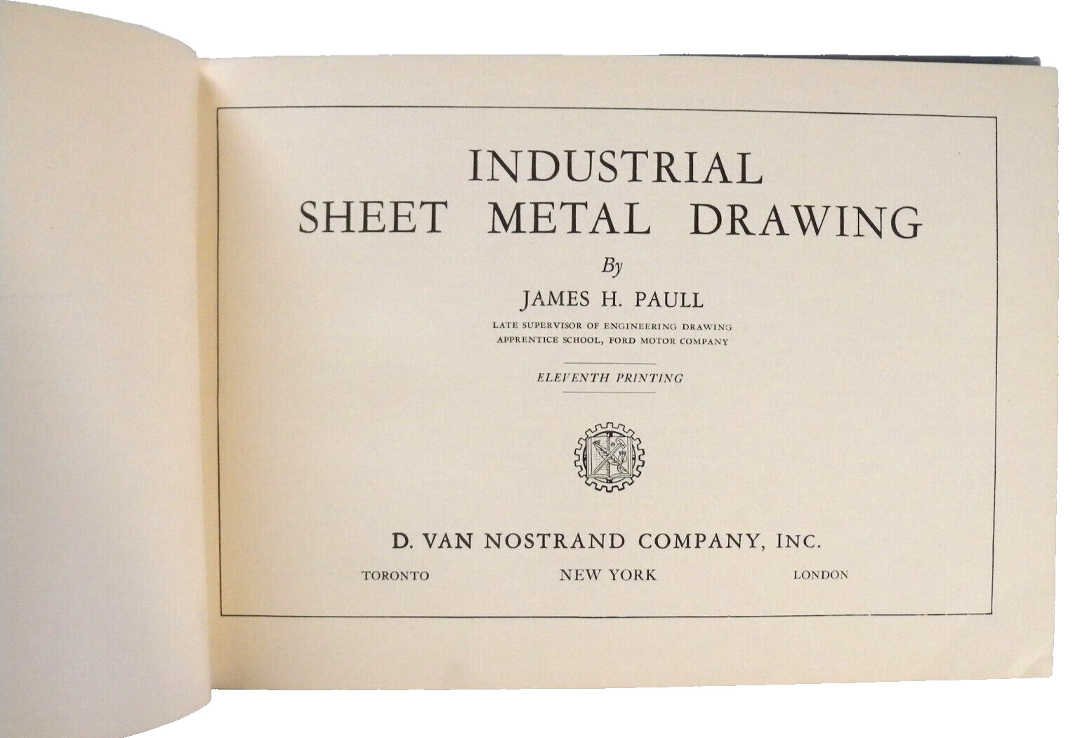 Industrial Sheet Metal Drawing by James H. Paull (1941,Hardcover) 11th Printing