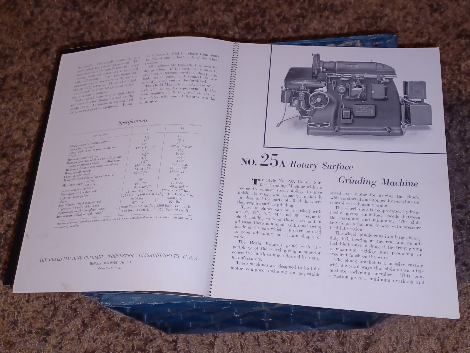 HEALD COMPANY Precision GRINDING BORING Borizing MACHINES CATALOG BOOK Issue 2