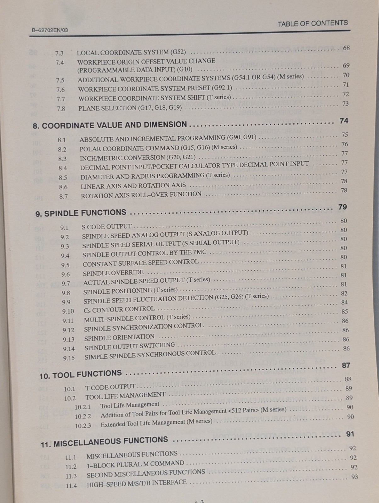 FANUC Series 21 & 210 Descriptions, Specifications & Functions Booklet, as shown
