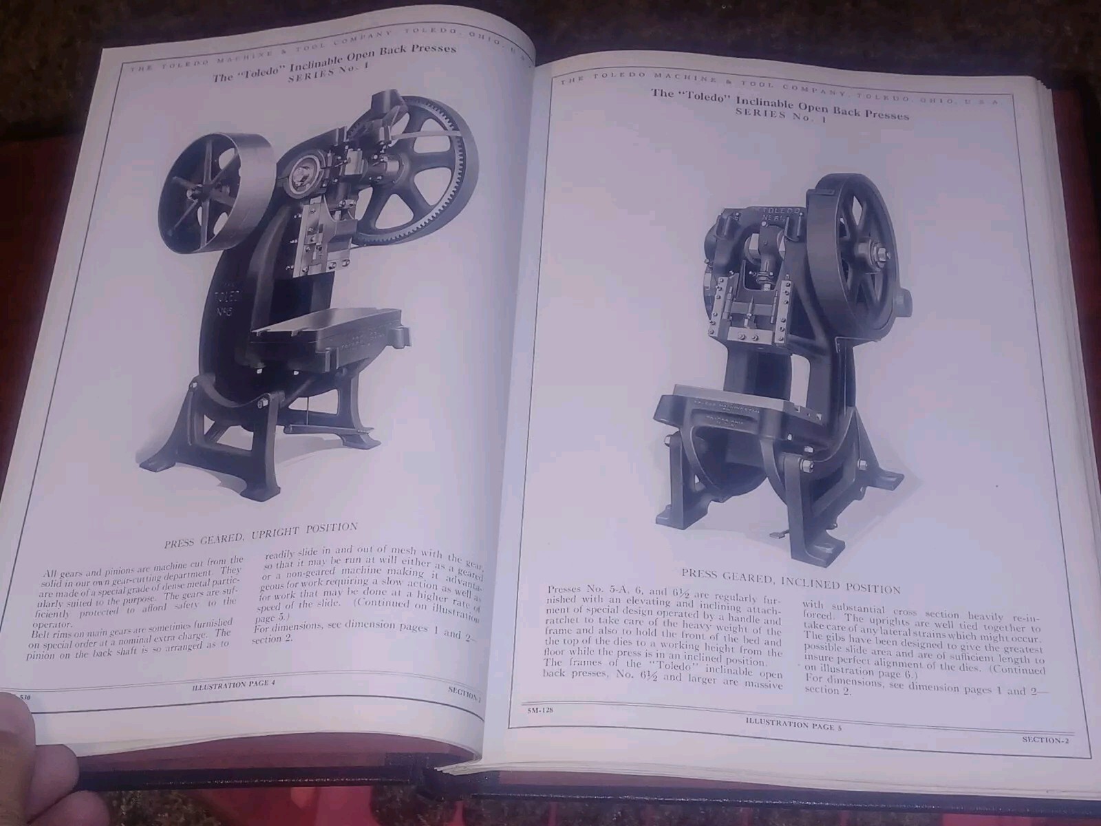 OLD Toledo Ohio Machine & Tool Catalog Book Presses Machinery Dies SHEET METAL