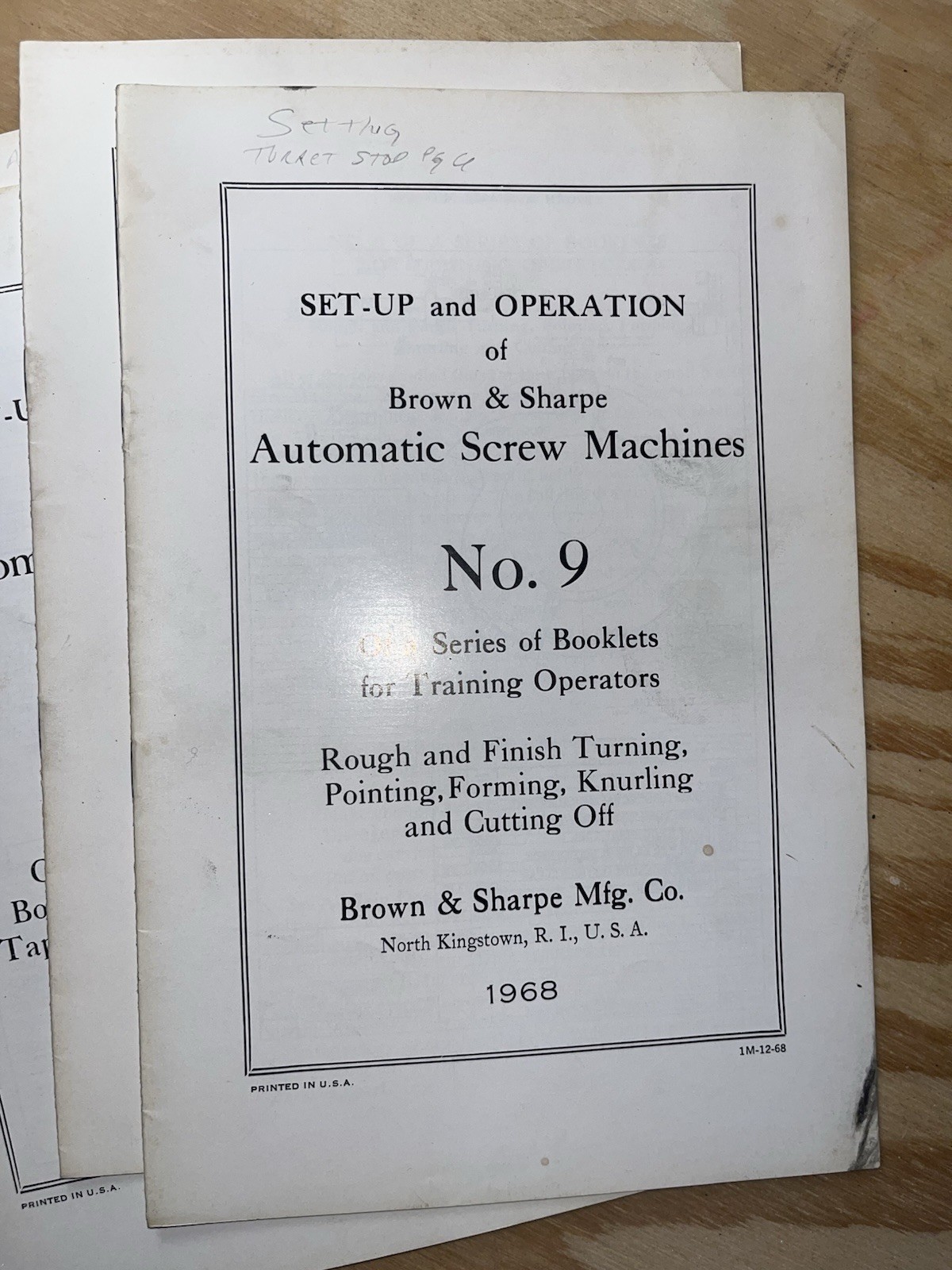 Complete Set Brown & Sharpe Automatic Screw Machine OperatorTrainingManuals 1968