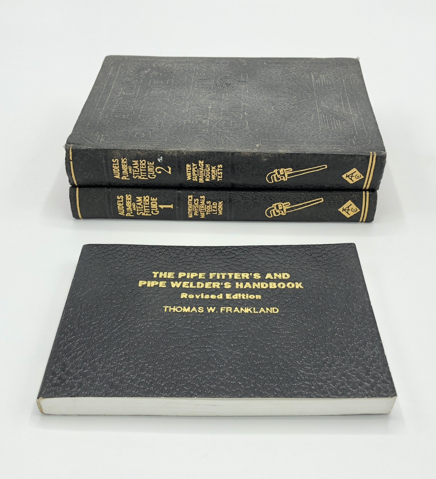 Vtg Audels Plumbers & Steam Fitters Guides 1 & 2 (1925) + Pipe Welder’s Handbook