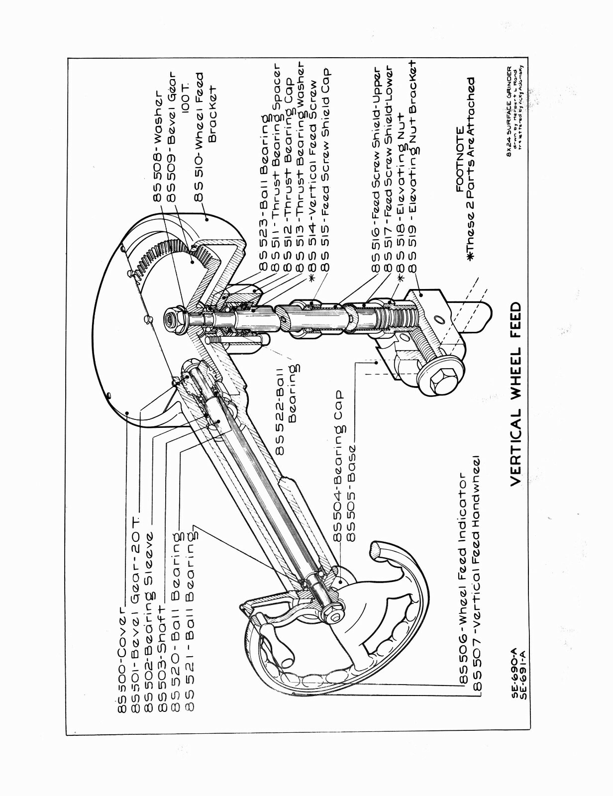 Norton 8″ x 24″ Hydraulic Surface Grinder Instrucion & Parts Manual #1646