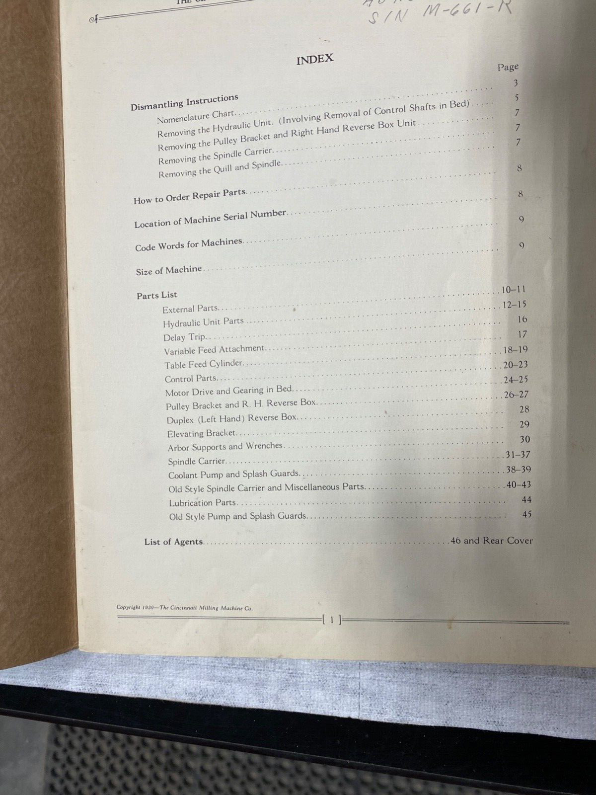 Cincinnati Hydromatic Plain & Duplex Millers Parts List & Service Repair Manual.
