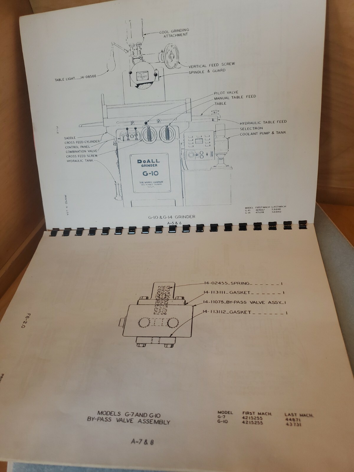 DoAll Surface Grinder Parts BOOK GP GS G3 G4 G5 G6 G7 G10 G14 *IN*STOCK* USA*