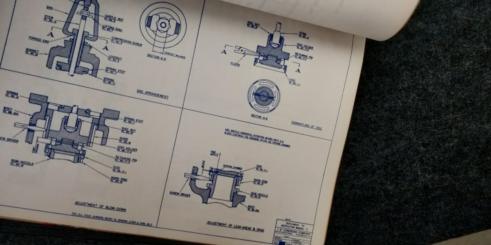 1957 Babcock & Wilcox OPERATING INSTRUCTIONS parts lists PATTON STATE HOSPITAL