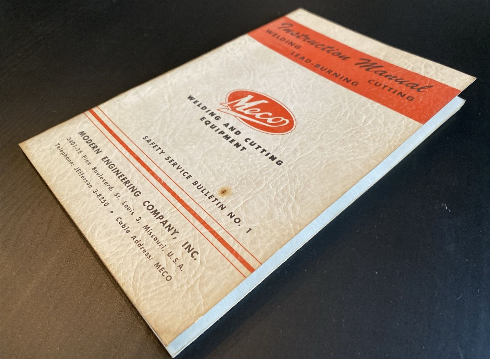 Vtg 1930 MECO Instruction Manual No 1 Welding Cutting Lead-Burning 40pgs 8.5×5.5
