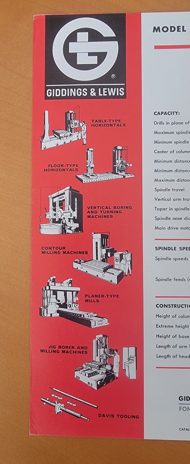 Giddings & Lewis Radial Drill Sales Brochure from the early 1960’s – Vintage