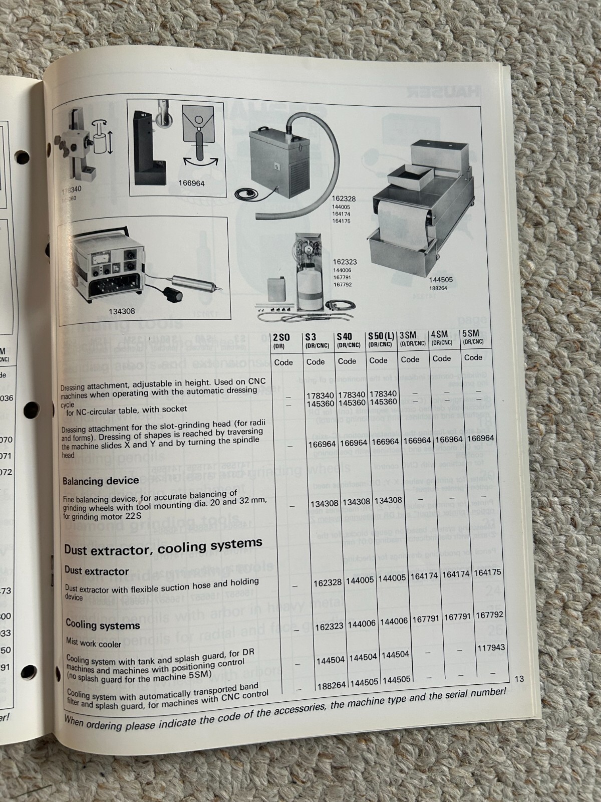 Hauser Tools & Accessories for Jig Grinding Machines, Sales Catalog, Swiss Made