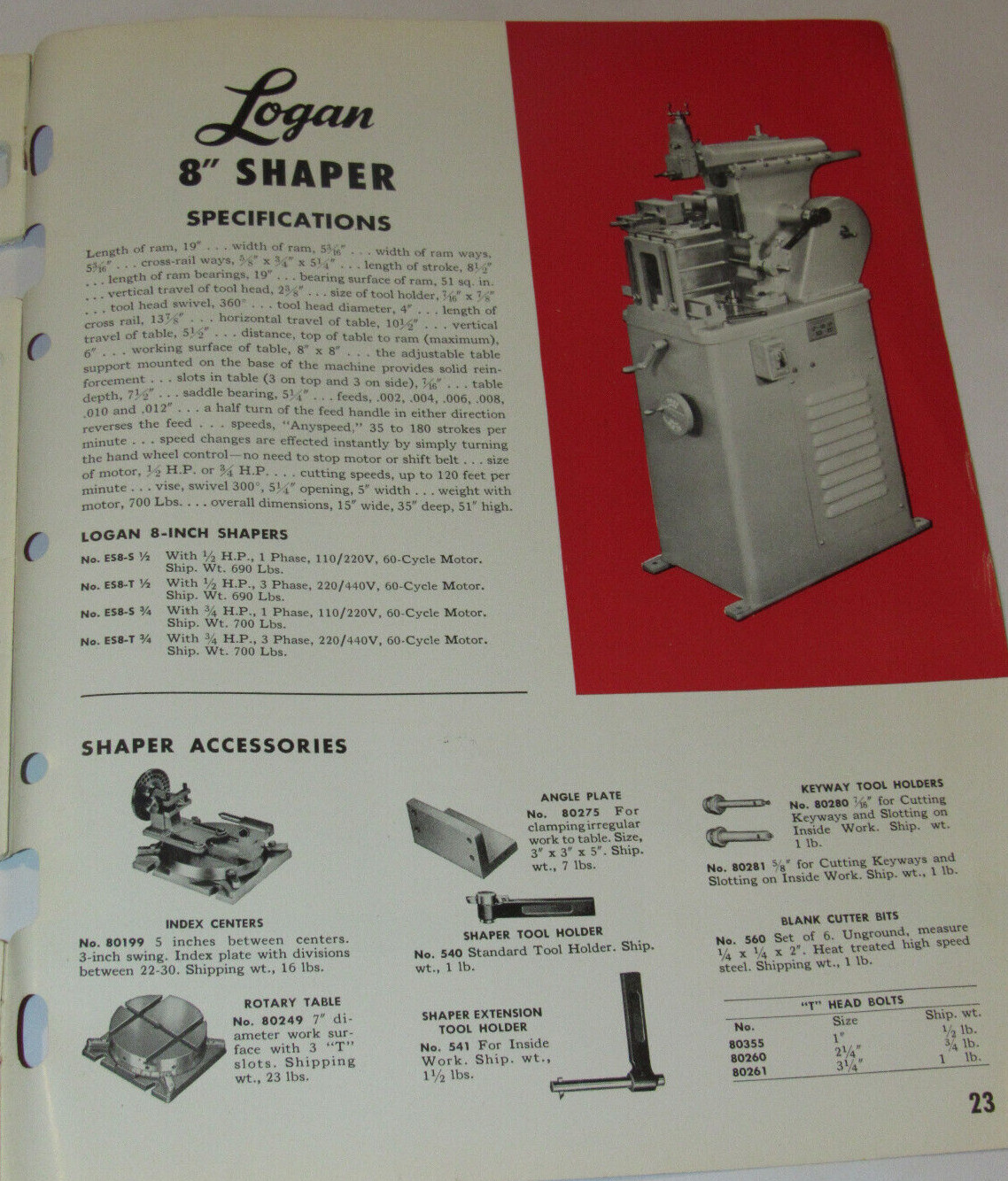 VTG 1964 LOGAN LATHES CATALOG! ENGINE/TURRET/SCREW CUTTING/SHAPER/ & ACCESSORIES