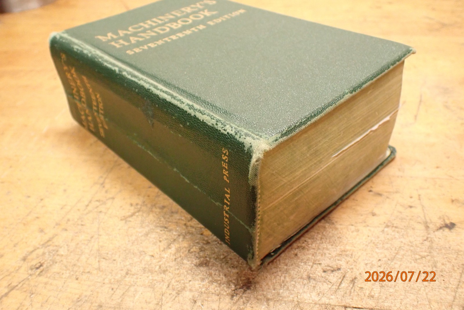 LOT 82: VINTAGE MACHINERY’S HANDBOOK MACHINIST BOOK