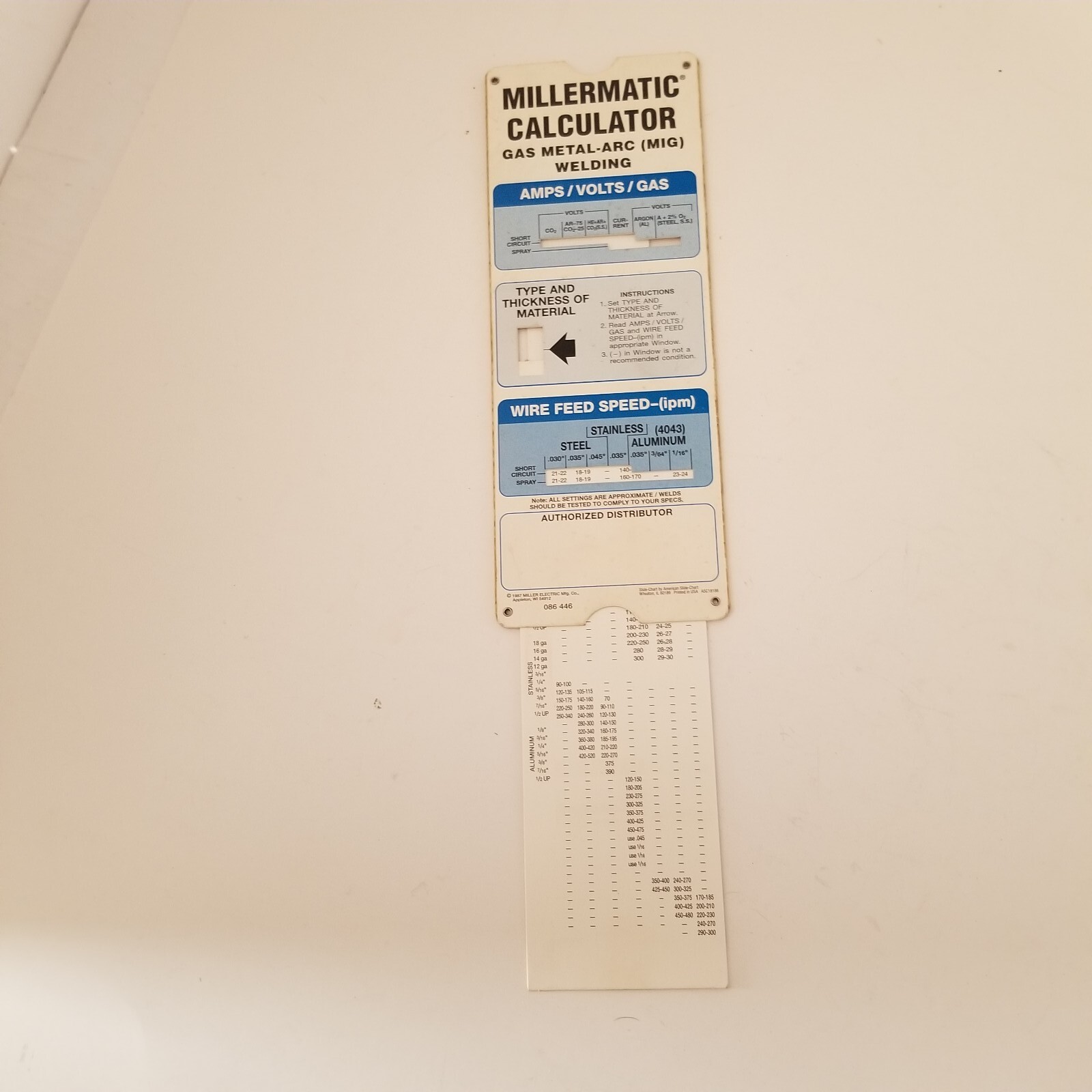 Millermatic Calculator Gas Metal-Arc MIG Welding, Amps, Volts, Gas