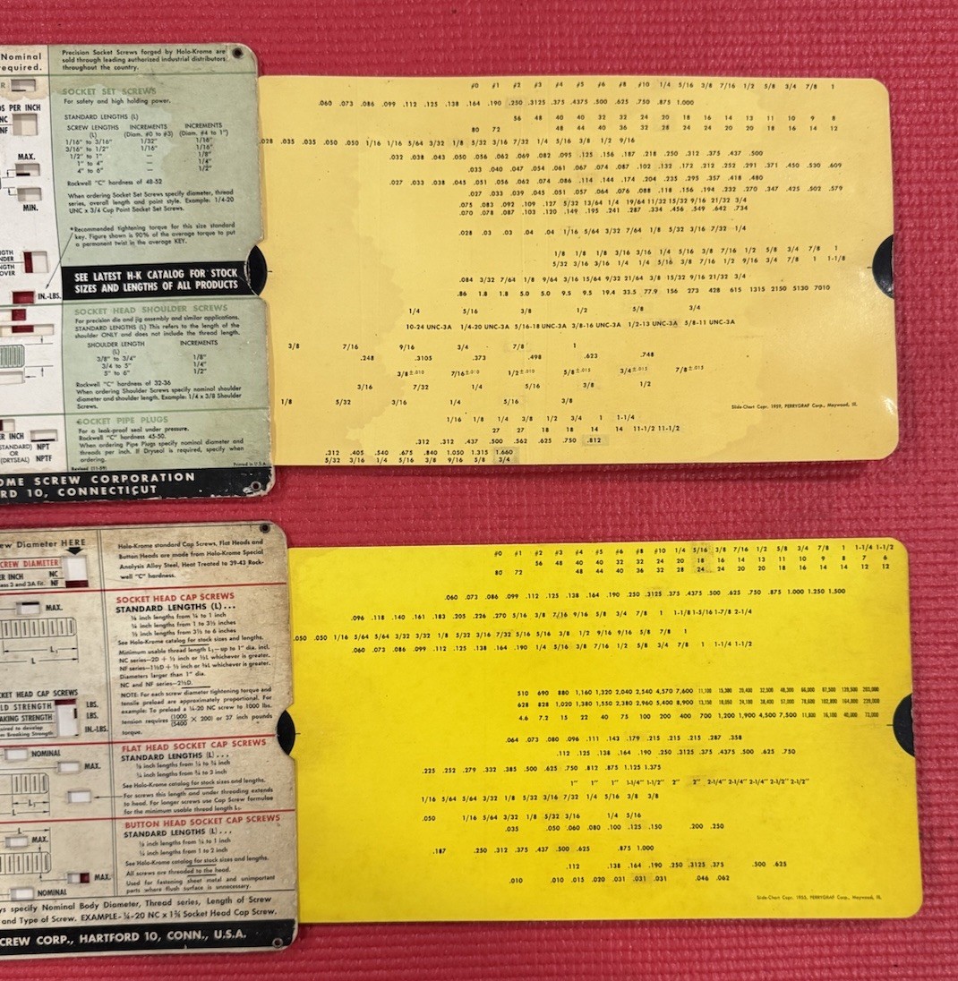 Vintage Holo-Krome Socket Screw Selector manual Lot Of 2 Made In USA -Rare