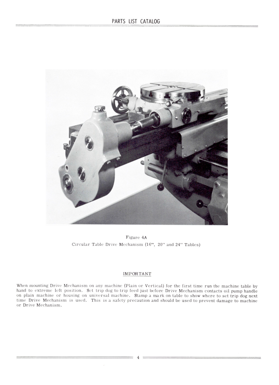Cincinnati 12, 16″, 20″, 24″ Circular Milling Tables ARA, AYA Parts Manual #742