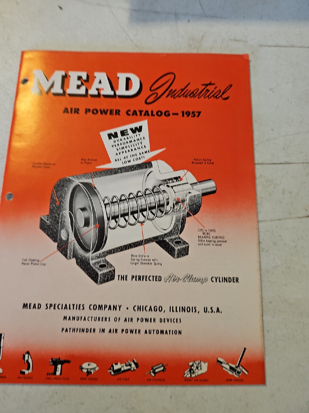 Vintage MEAD Industrial Air Power Catalog 1957 Valves Rotary Air Feeder 53 pgs