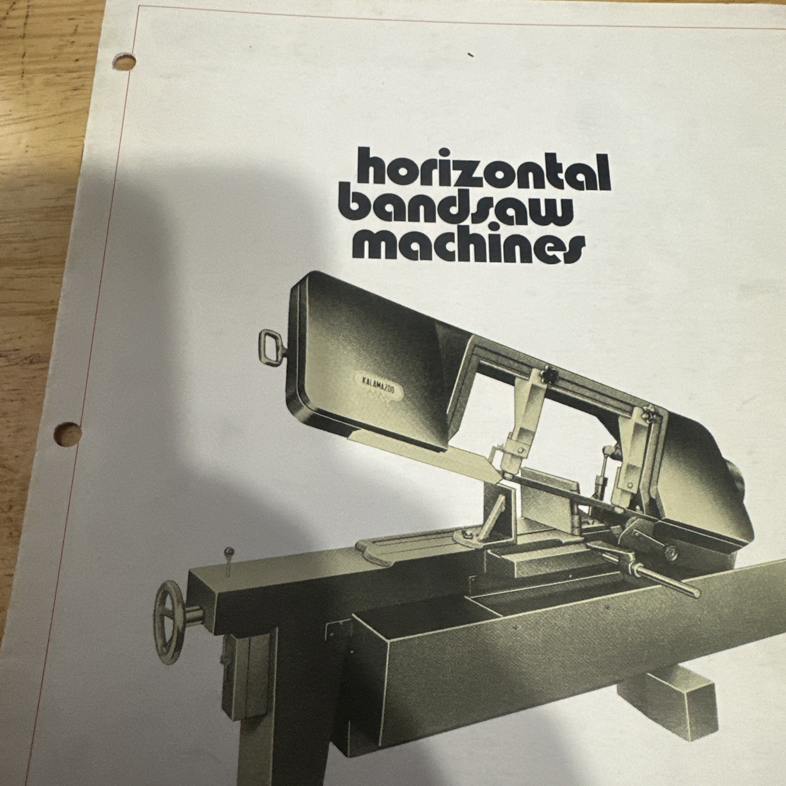 Kalamazoo Horizontal Bandsaw Machines Model 7A Manual
