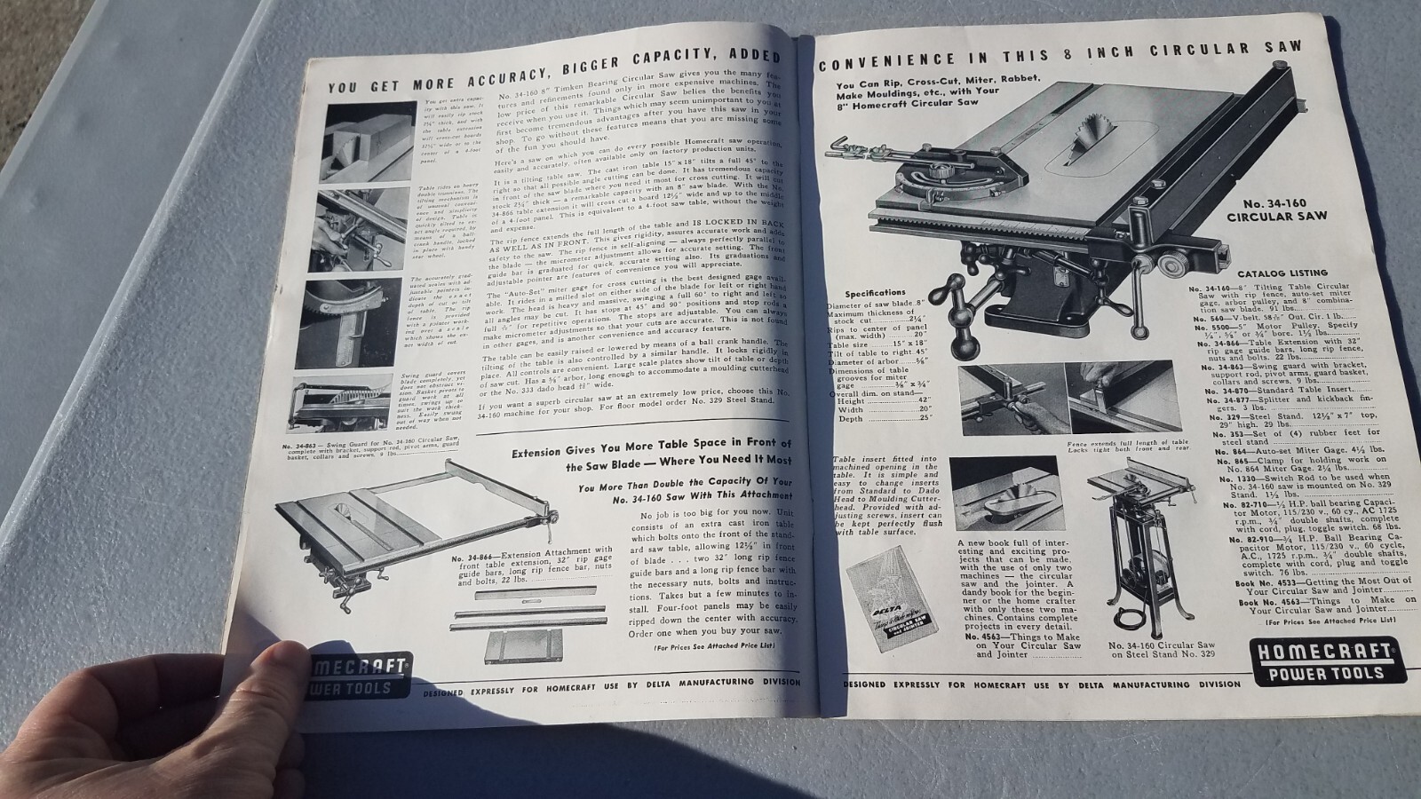 Vtg 1949 Rockwell Homecraft Power Tools Sales Brochure & Price List