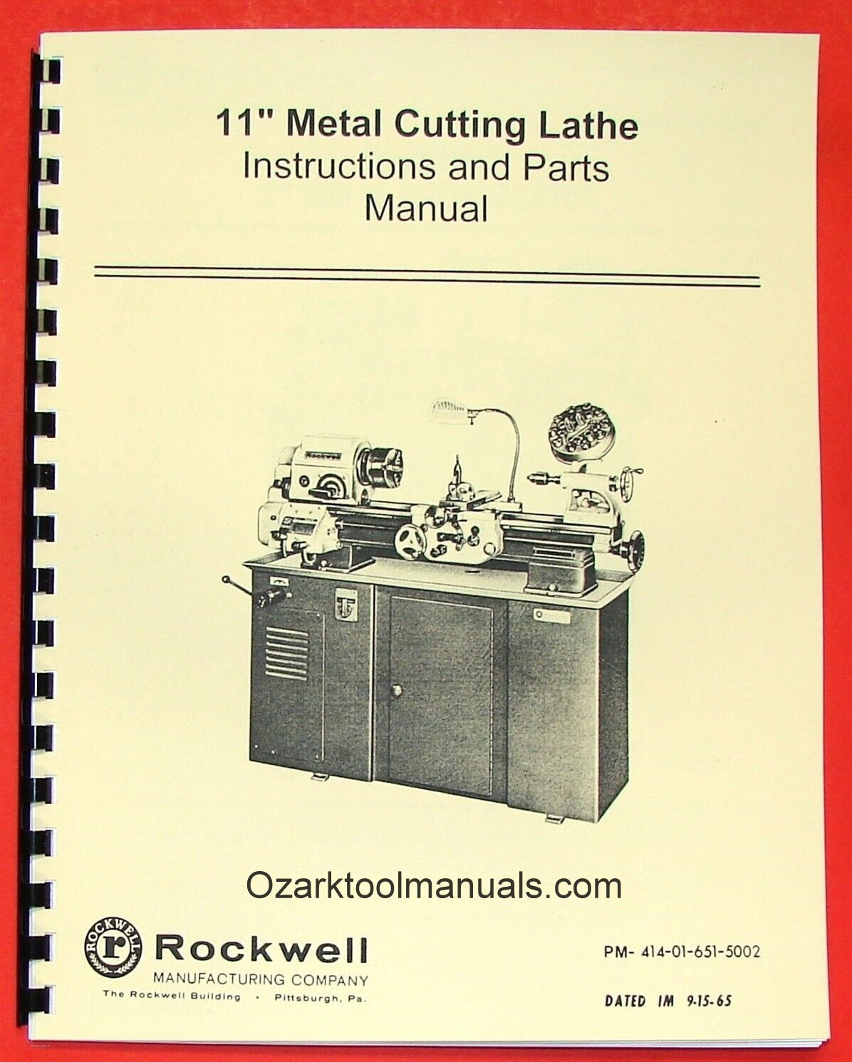 ROCKWELL 11″ Cabinet Metal Lathe Owner Instruction Operating Parts Manual 0590