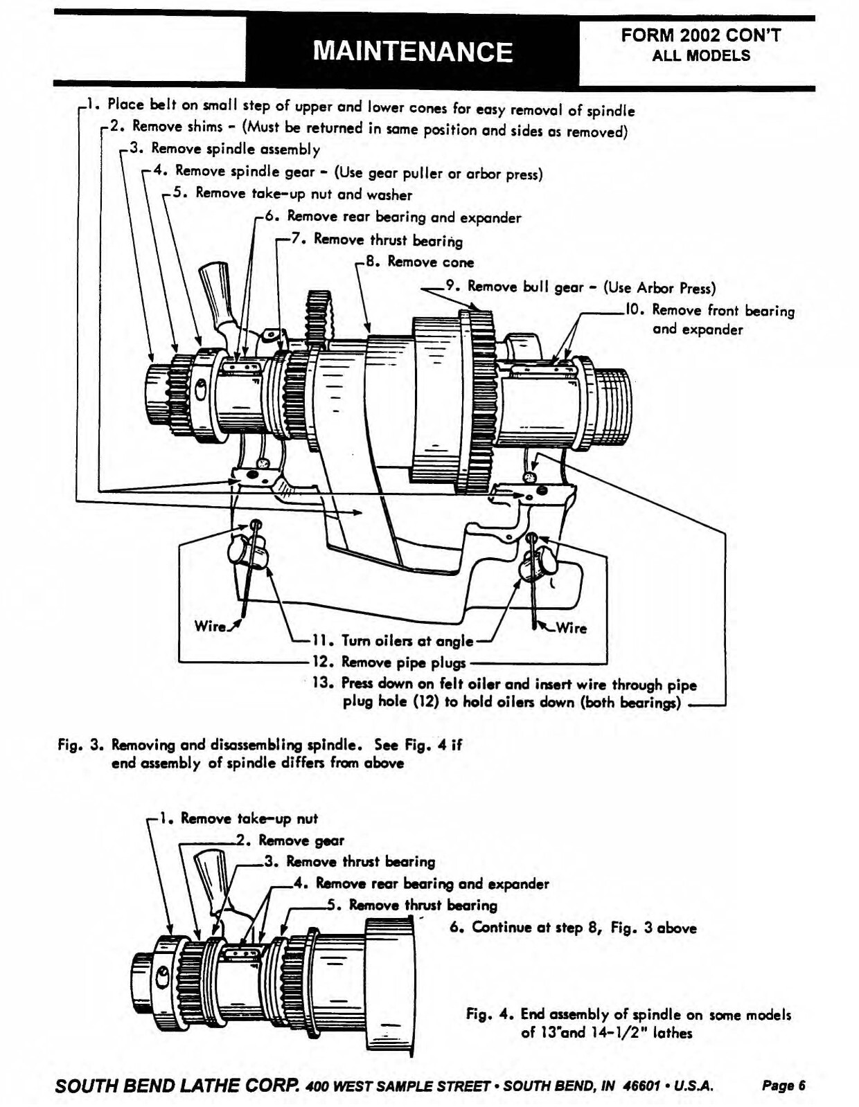 Lathe Maintenance Parts Manual South bend 10, 13, 14 1-2, 16, 16-24 inch CE3458