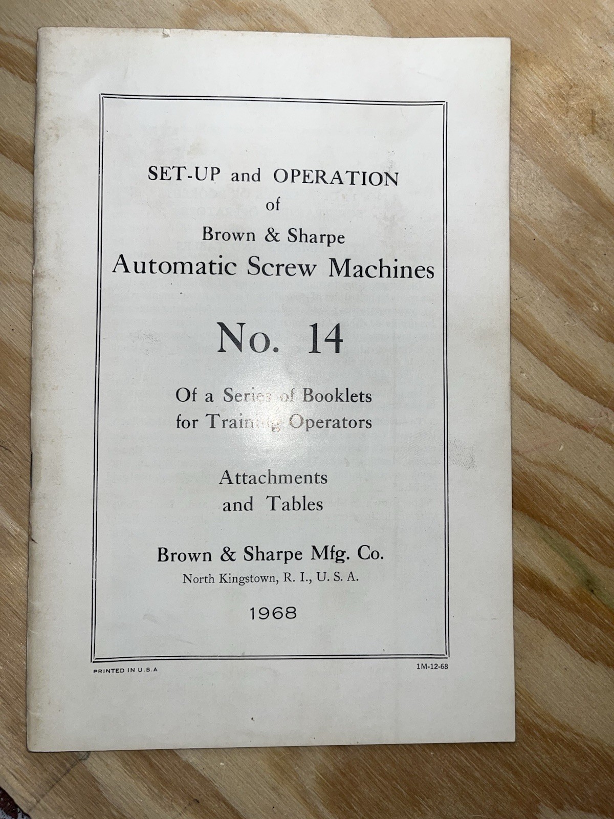 Complete Set Brown & Sharpe Automatic Screw Machine OperatorTrainingManuals 1968