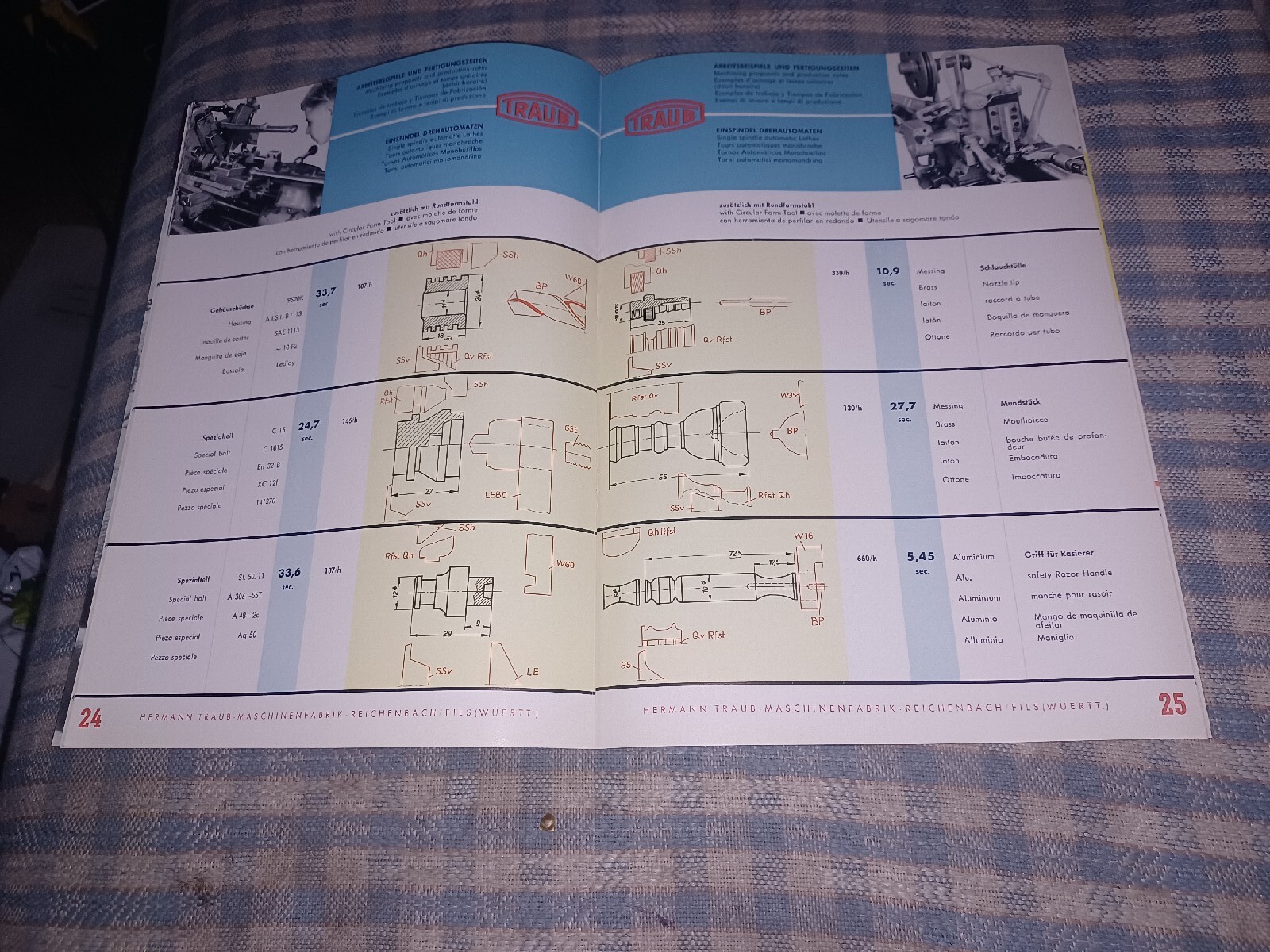 HERMANN TRAUB west Germany TOOLS 1958 Catalog Journal TURNED PARTS machinist VTG