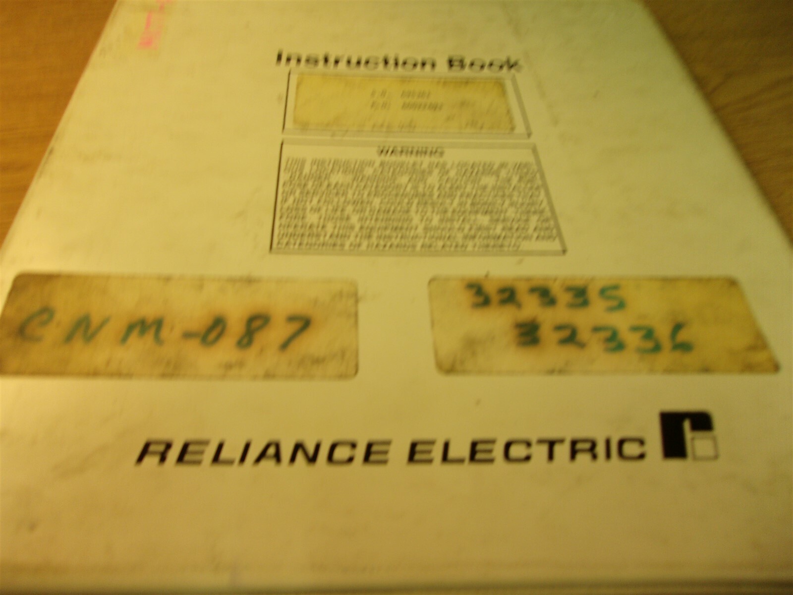 Reliance Electric Instruction Book 695361 60022493 *FREE SHIPPING*
