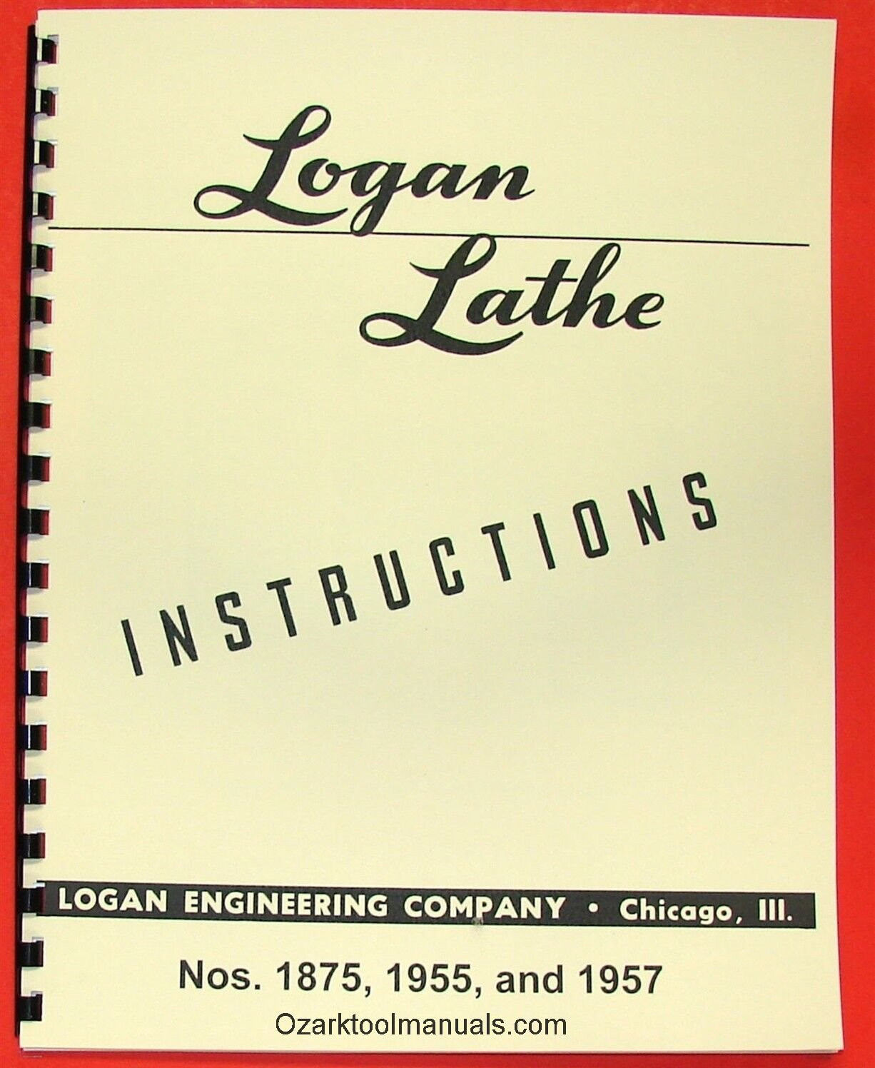 LOGAN 1875, 1955, 1957 Metal Lathes Instructions Manual 0944