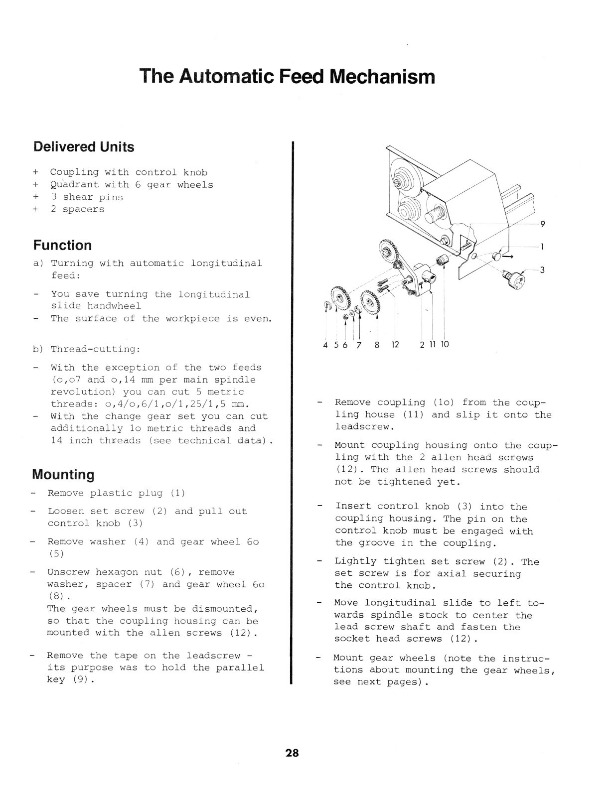 Emco Compact 5 Lathe Instruction & Service Parts List Manual *1143
