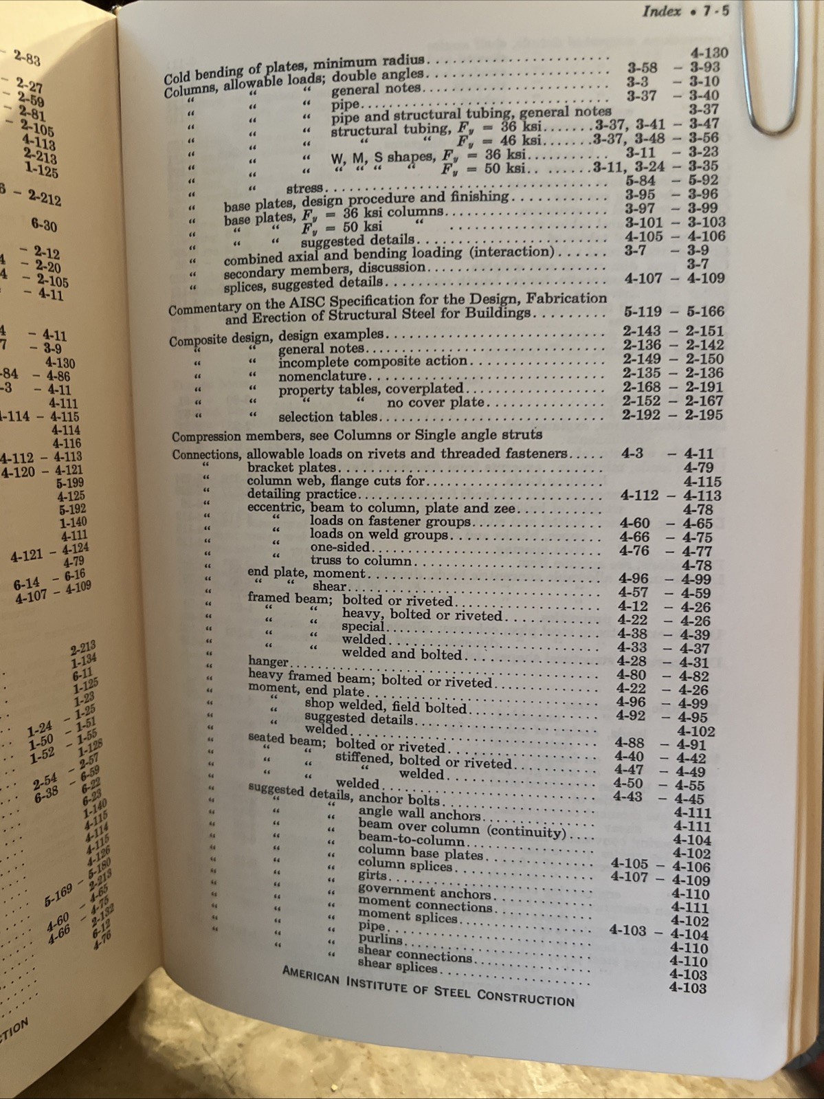 AISC 7th Edition “Manual Of Steel Construction” Copyright 1970
