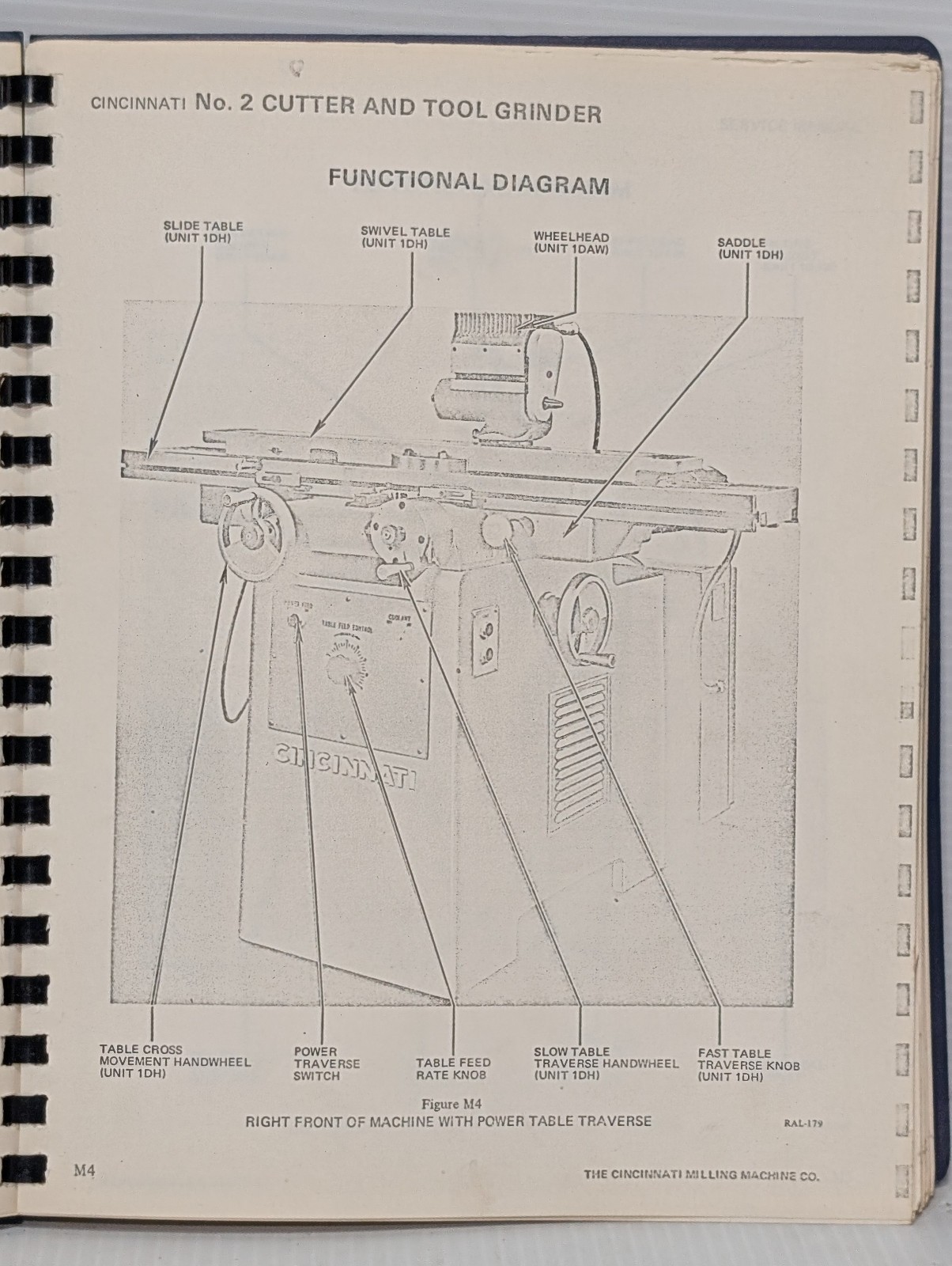 Cincinnati Milling Machine No.2 DO, Cutter & Grinder Service Manual & Parts List