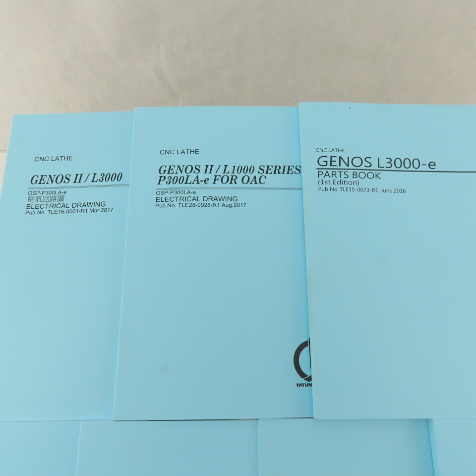 Okuma Genos L Series L3000-e Maintenance Operations Catalog Manual Bundle