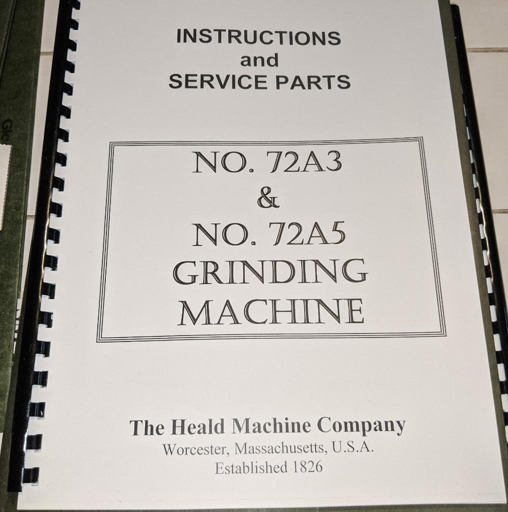 Heald 72A3 and 72A5 Grinder Instruction and Parts Manual