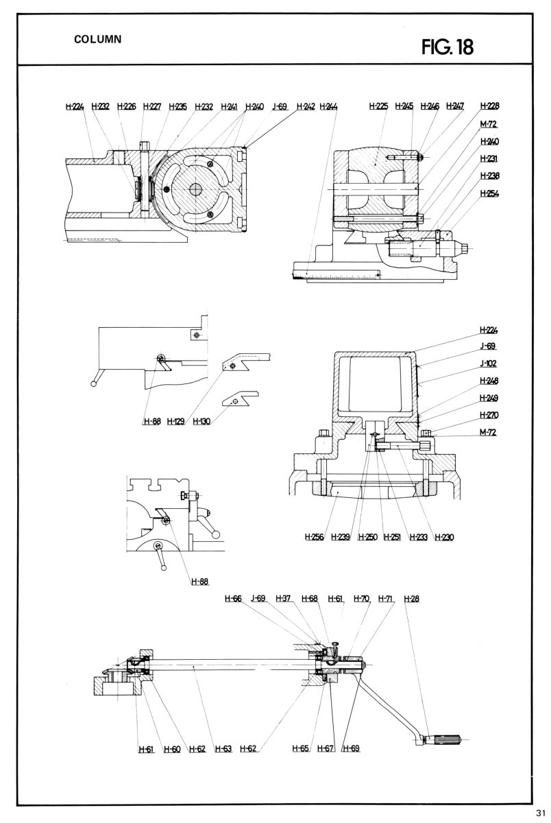 HOLKE F-10-V, F-11-V Milling Machine Operation Service Parts Manual 1788