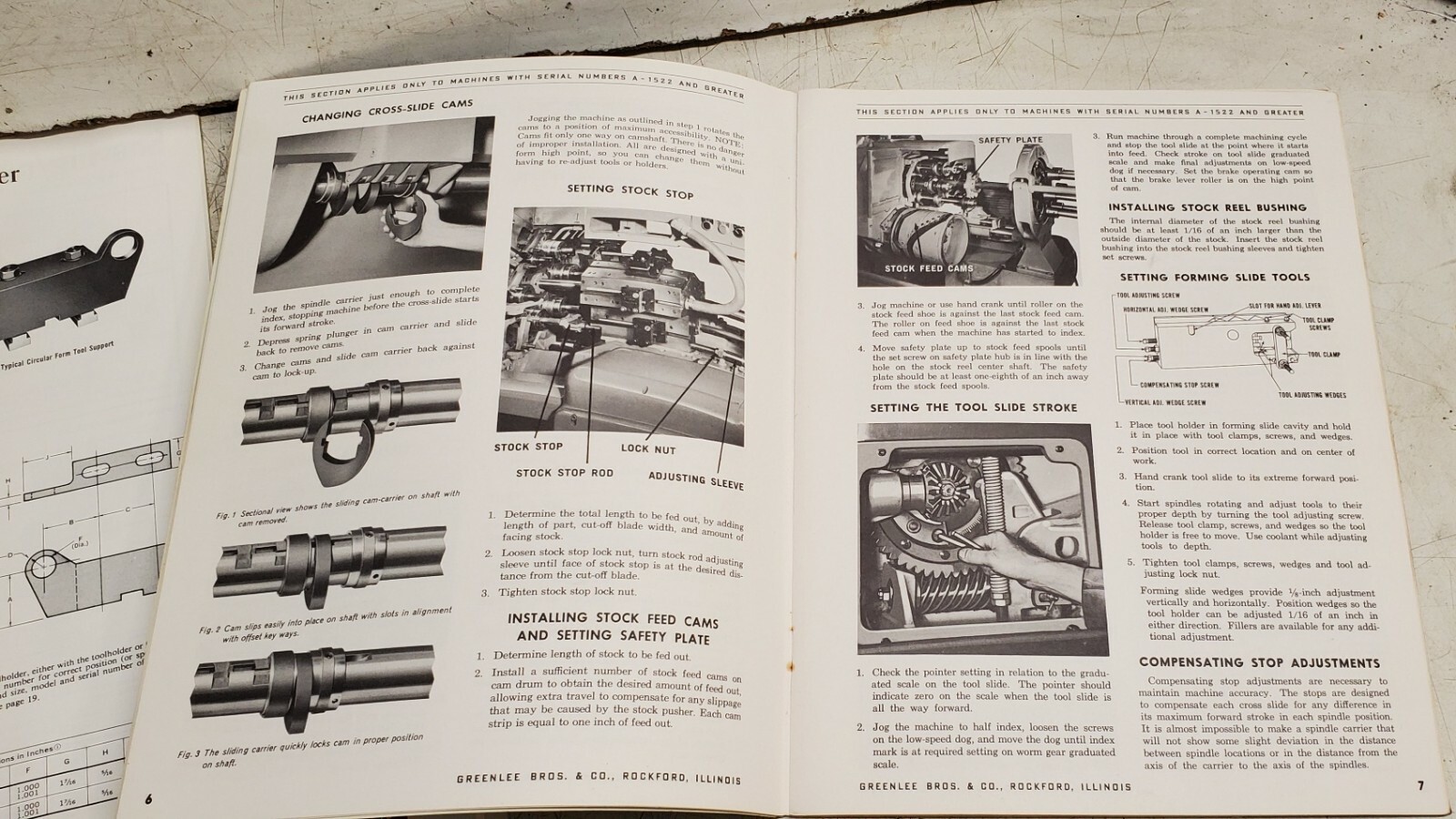 Greenlee Automatic Bar Machine Operators Handbook Acme Gridley Toolholders