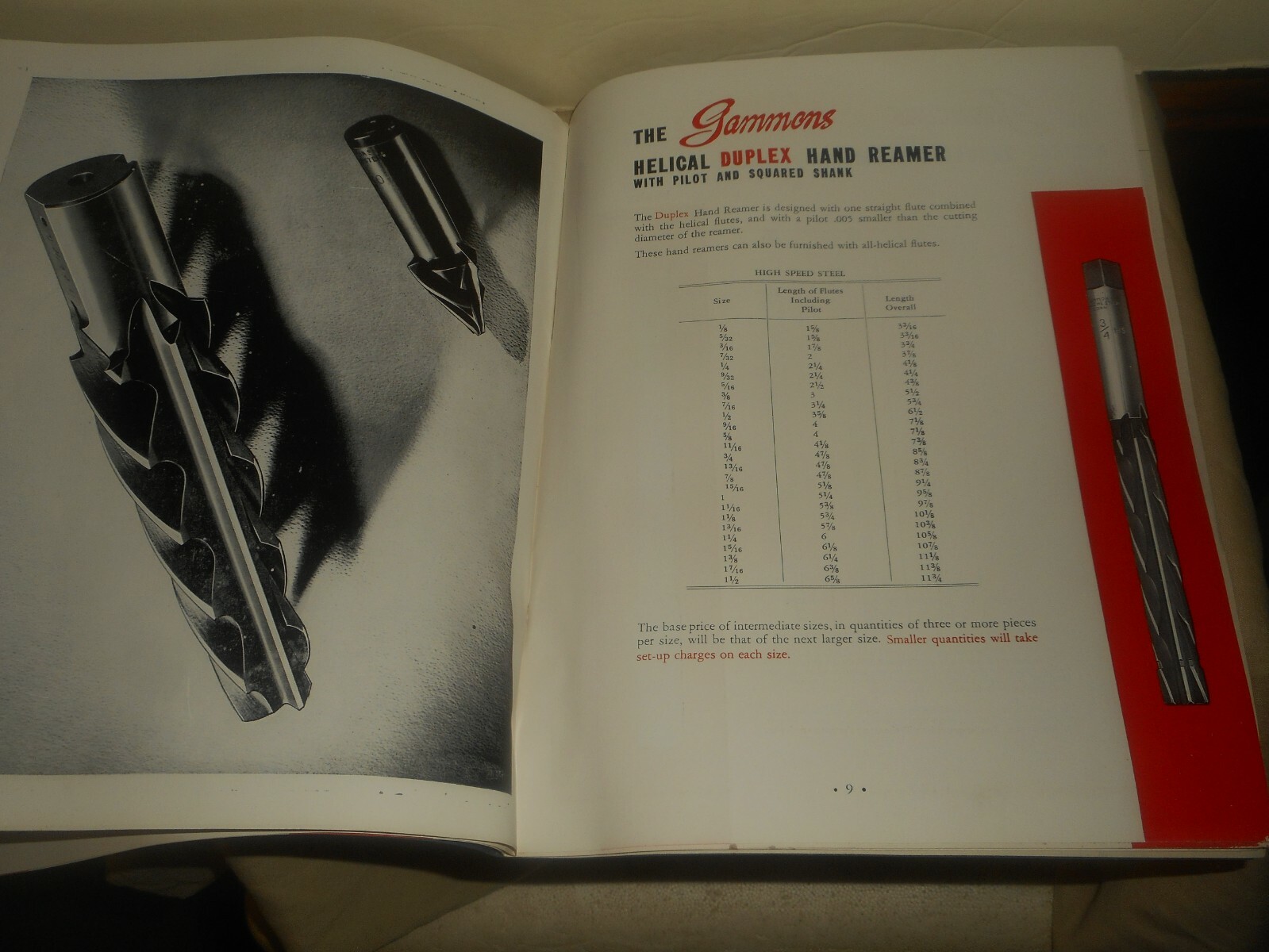 GAMMONS Tools Reamers Catalog No. 757 GAMMONS HOAGLUND Co. Manchester CT 1957
