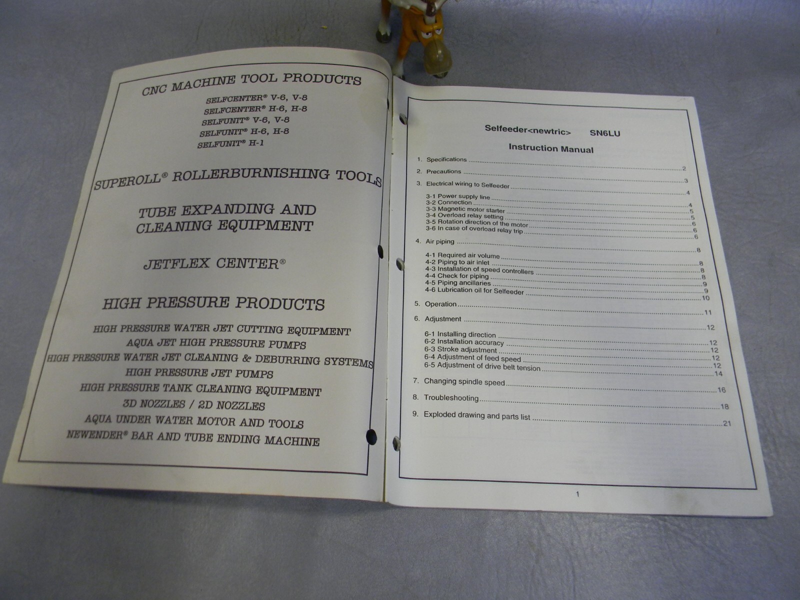 SN6LU Selfeeder Newtric Instruction Manual Sugino Manual No. US9431-2