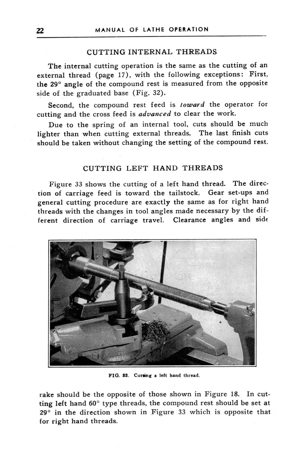 Thread Cutting on Sears Master Craftsman Lathe Instruction Manual- 64 pages #694